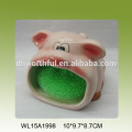 Grapes shaped decorative kitchen ceramic sponge holder